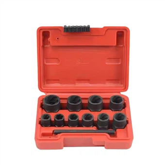 11pcs Xoắn ổ cắm đặt bộ dụng cụ mở hạt bị hư hỏng Công cụ trích xuất 9-19mm